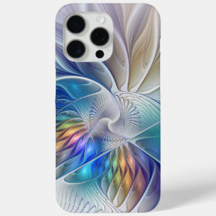 Floral Fantasy, Colourful Abstract Fractal Flower iPhone 15 Pro Max Case