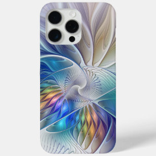 Floral Fantasy, Colourful Abstract Fractal Flower iPhone 15 Pro Max Case