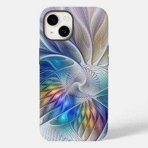 Floral Fantasy, Colourful Abstract Fractal Flower Case-Mate iPhone 14 Case