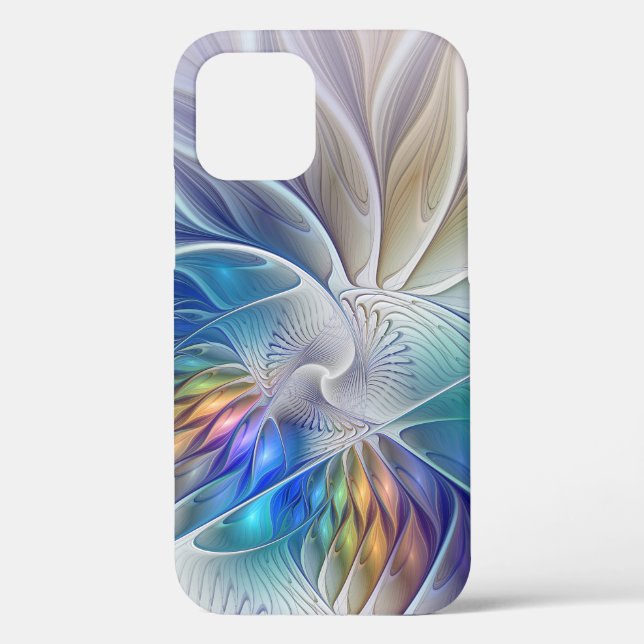 Floral Fantasy, Colourful Abstract Fractal Flower Case-Mate iPhone Case (Back)