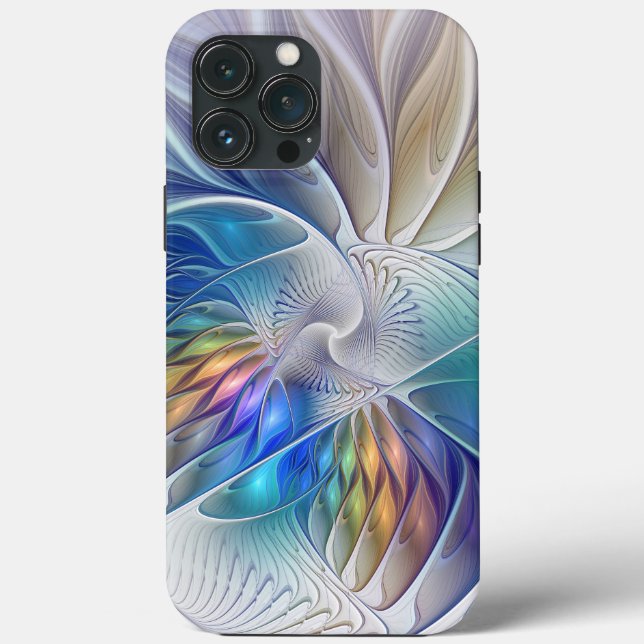 Floral Fantasy, Colourful Abstract Fractal Flower Case-Mate iPhone Case (Back)