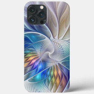 Floral Fantasy, Colourful Abstract Fractal Flower iPhone 13 Pro Max Case
