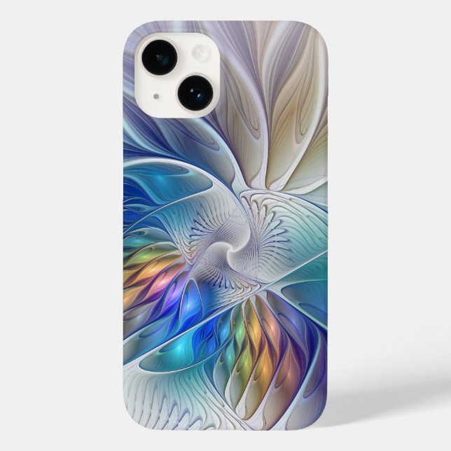 Floral Fantasy, Colourful Abstract Fractal Flower Case-Mate iPhone Case (Back)