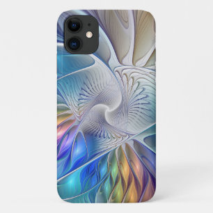 Floral Fantasy, Colourful Abstract Fractal Flower iPhone 11 Case