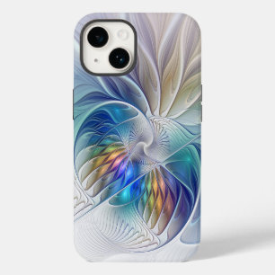 Floral Fantasy, Colourful Abstract Fractal Flower iPhone 14 Case