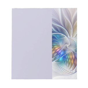 Floral Fantasy, Colourful Abstract Fractal Flower Notepad