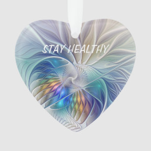 Floral Fantasy, Colourful Abstract Fractal Flower Ornament