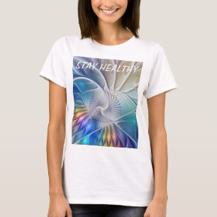Floral Fantasy, Colourful Abstract Fractal Flower T-Shirt