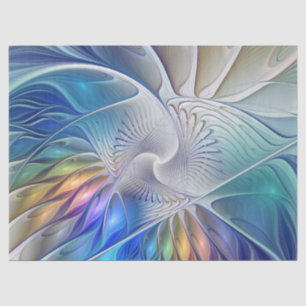 Floral Fantasy, Colourful Abstract Fractal Flower Tissue Paper