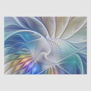 Floral Fantasy, Colourful Abstract Fractal Flower Tissue Paper