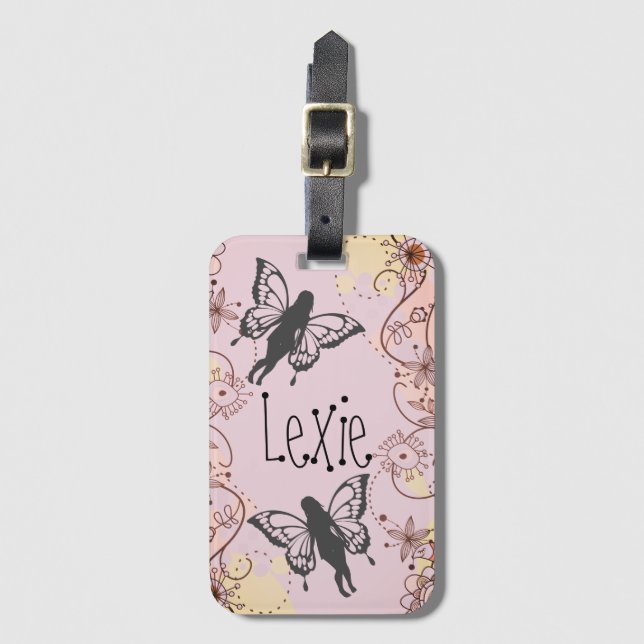 Floral Fantasy Fairies  Luggage Tag (Front Vertical)