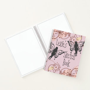 Floral Fantasy Fairies Personalised Sketch Notebook