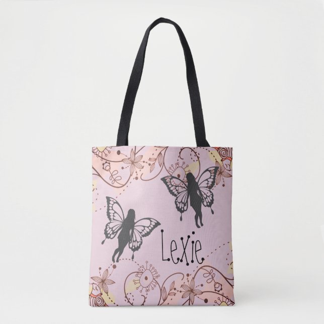 Floral Fantasy Fairies Personalised Tote Bag (Front)