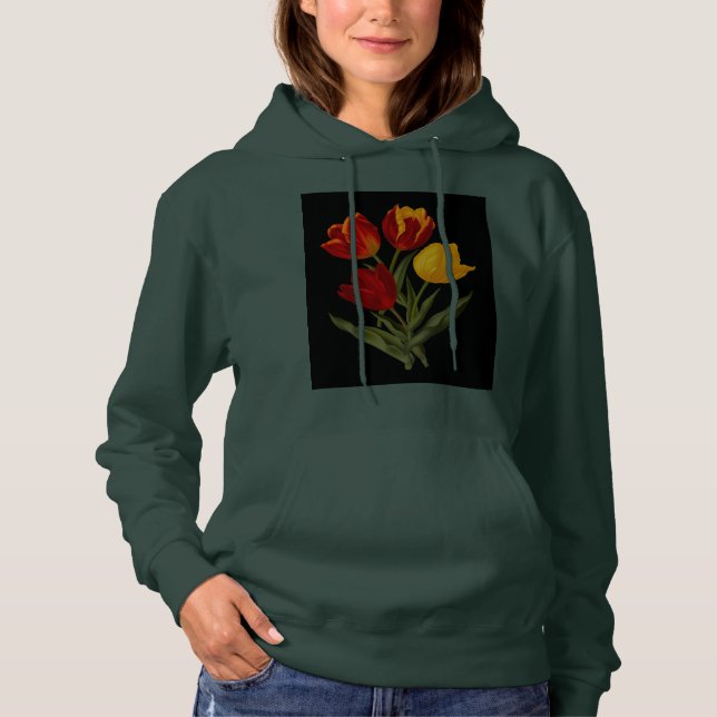 Floral Fantasy Girls' T-Shirt Hoodie (Front)