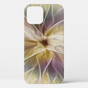 Floral Fantasy Gold Aubergine Abstract Fractal Art iPhone 12 Case