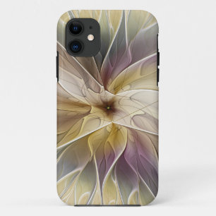 Floral Fantasy Gold Aubergine Abstract Fractal Art iPhone 11 Case