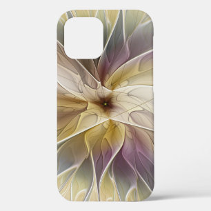 Floral Fantasy Gold Aubergine Abstract Fractal Art iPhone 12 Case