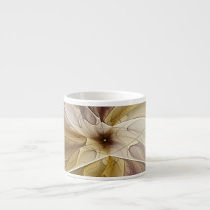 Floral Fantasy Gold Aubergine Abstract Fractal Art Espresso Cup