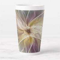 Floral Fantasy Gold Aubergine Abstract Fractal Art