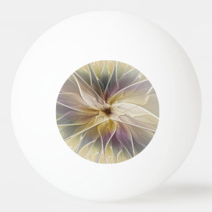 Floral Fantasy Gold Aubergine Abstract Fractal Art Ping Pong Ball