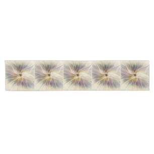 Floral Fantasy Gold Aubergine Abstract Fractal Art Short Table Runner