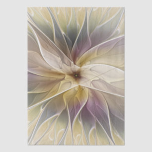 Floral Fantasy Gold Aubergine Abstract Fractal Art Tissue Paper