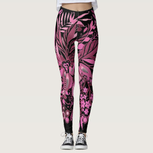 Floral Fantasy Hot Pink Leggings