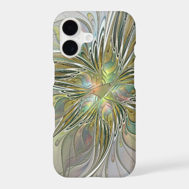 Floral Fantasy Modern Fractal Art Flower With Gold (Back)
