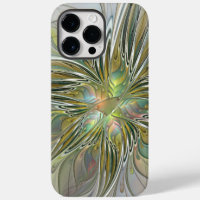 Floral Fantasy Modern Fractal Art Flower With Gold