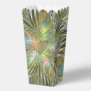 Floral Fantasy Modern Fractal Art Flower With Gold Favour Box