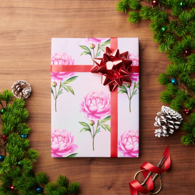 Floral Fantasy Peony Blooms Wrapping Paper (Holiday Gift)