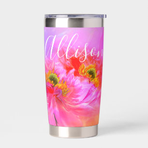 Floral fantasy personalised thermal tumbler