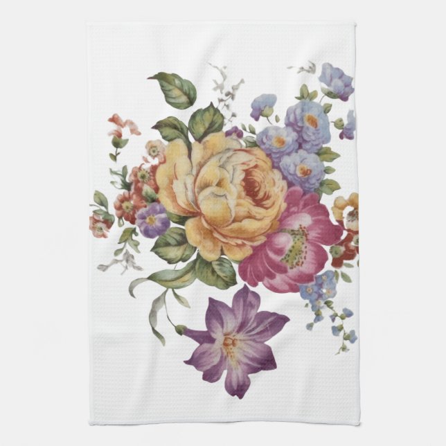 Floral Fantasy  Tea Towel (Vertical)