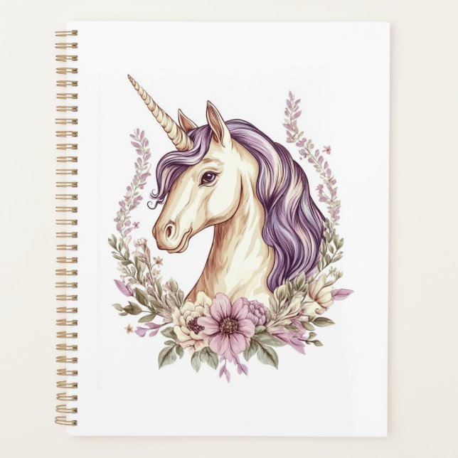 Floral Fantasy Unicorn  (1) Planner (Front)