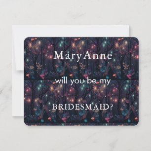Floral Fantasy WColor Will You Be My Bridesmaid Invitation