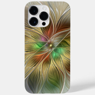 Floral Fantasy With Gold Modern Abstract Fractal Case-Mate iPhone 14 Pro Max Case