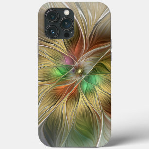 Floral Fantasy With Gold Modern Abstract Fractal iPhone 13 Pro Max Case