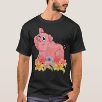Floral Farm Animal Farmer Animal Lover Flowers Pig