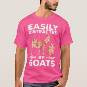 Floral Farm Animal Funny Farmer Easily Distracted T-Shirt
