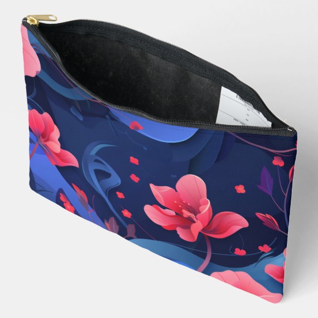 Floral Fashion Accessory Pouch (Open)