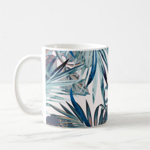 Floral fashion tropical vintage pattern with palm coffee mug