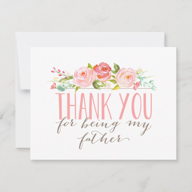 Floral Father Thank You Card (Front)