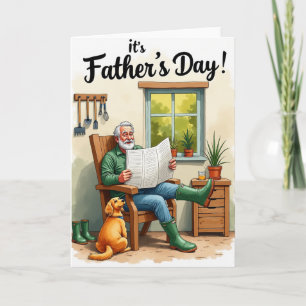 Floral Fathers Day Boots Card
