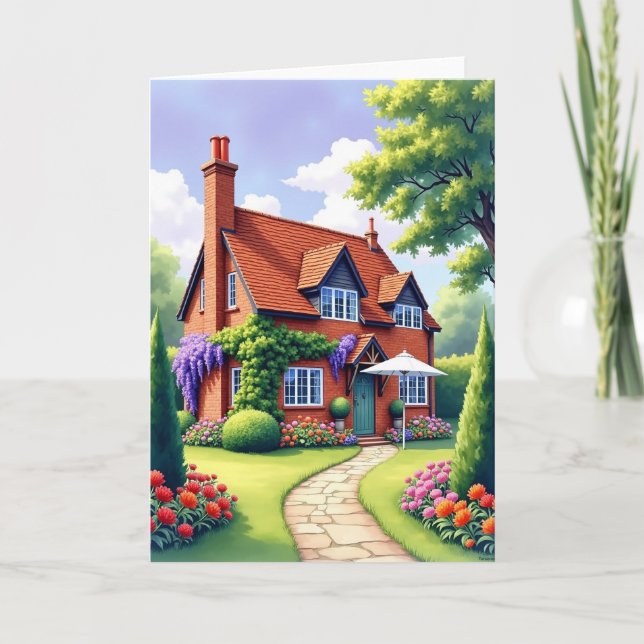 Floral Fathers Day Cottage Card (Front)