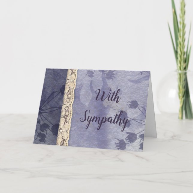 Floral Faux Lace Large Font Sympathy Card (Front)