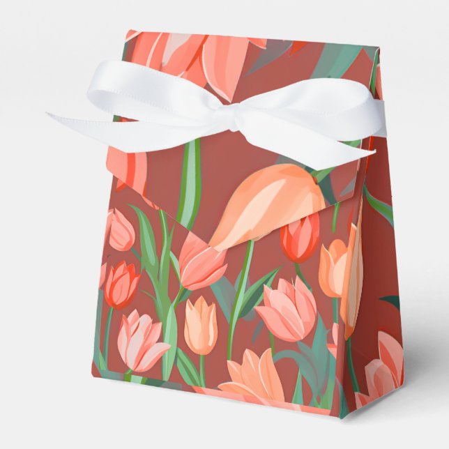 Floral Favor Box | Wedding Party Favor Packaging | (Front Side)