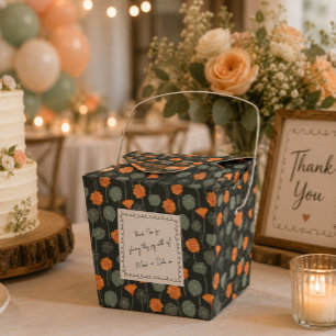 Floral Favor Box with Custom Hand-Drawn Note