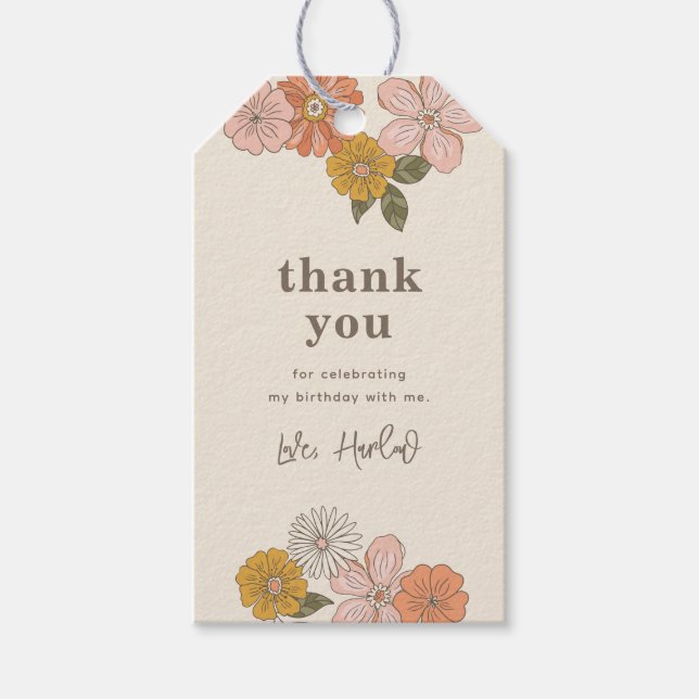Floral Favour Tag | Retro Favour (Front)