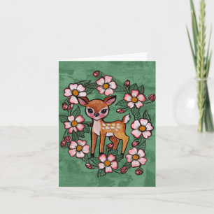 Floral Fawn                                        Thank You Card