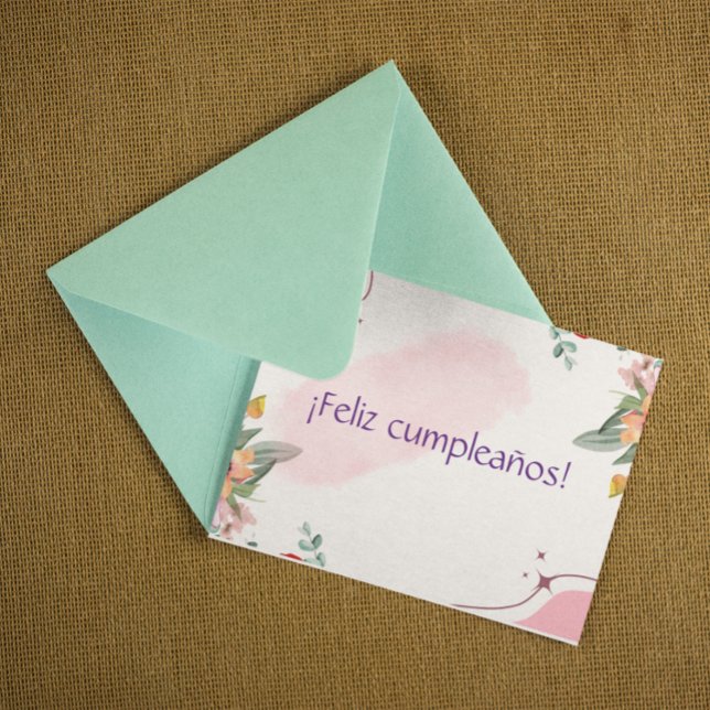 Floral ¡Feliz cumpleaños! Spanish Birthday  Card (spanish birthday card feliz cumple )